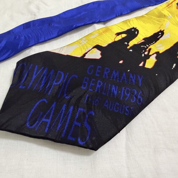 Vintage Olympic Games Silk Tie – 1936 Berlin Poster Art – Made in USA - Picture 7 of 12